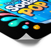 Soda Pop Cartoon Splash Schattigee retro drank gra Poster (Hoek)