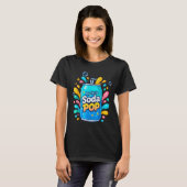 Soda Pop Cartoon Splash Schattigee retro drank gra T-shirt (Voorkant volledig)