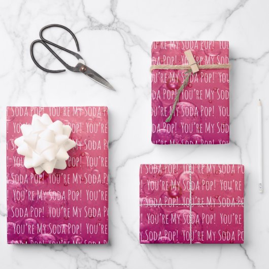 Soda Pop Inpakpapier Set van 3 Vel (Voorkant)