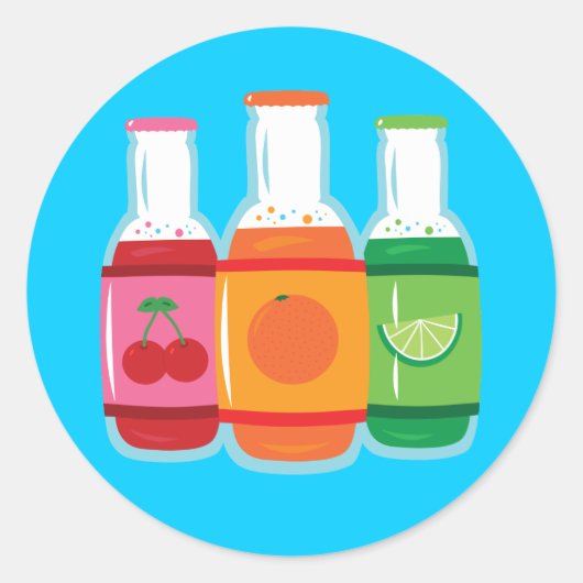 Soda-Poppen Ronde Sticker (Voorkant)
