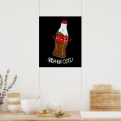 Soda-rn Cute Funny Soda Pun Dark BG Poster (Keuken)