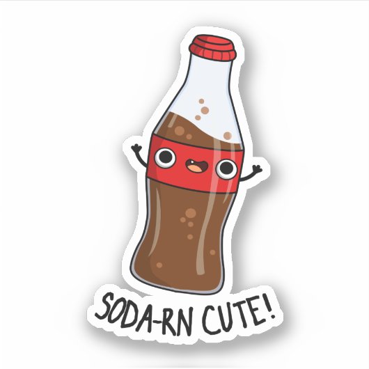 Soda-rn Cute Funny Soda Pun Sticker (Voorkant)