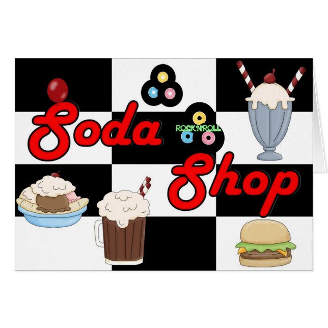 Soda Shop Rock 'n' Roll Retro Feesttijd (Voorkant Horizontaal)