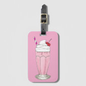 Soda Shoppe Strawberry Ice Cream Milkshake Shake Bagagelabel (Voorkant (verticaal))