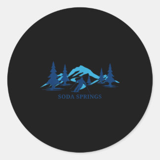 Soda springs californië skioord skiën skiër ronde sticker