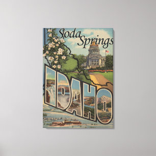 Soda Springs, Idaho - Grote letterscènes Canvas Afdruk
