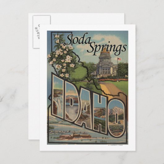 Soda Springs, Idaho - Grote lettertjes Briefkaart (Voorkant / Achterkant)