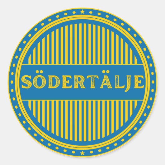 Södertälje City Pride Embleem – Zweedse identiteit Ronde Sticker (Voorkant)
