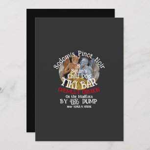 Sodom's Pinot Noir & Satan's Chili Dog Tiki Bar Kaart