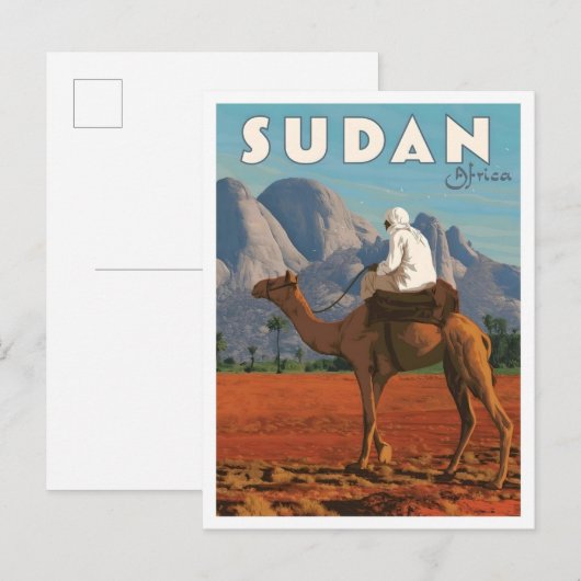 Soedan Afrika Vintage Reizen Briefkaart (Voorkant / Achterkant)