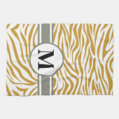 Soedan Brown Safari Zebra met monogram Theedoek (Horizontaal)