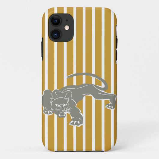 Soedan Bruin Safari Stripe met luipaard Case-Mate iPhone Case (Achterkant)