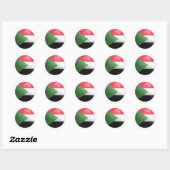 Soedan Glossy Circle Flag Ronde Sticker (Vel)