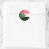 Soedan Glossy Circle Flag Ronde Sticker (Tas)