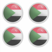 Soedan Glossy Circle Flag Sticker (Voorkant)