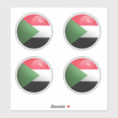 Soedan Glossy Circle Flag Sticker (Vel)