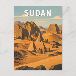 Soedan Illustratie Reis Kunst Vintage Briefkaart