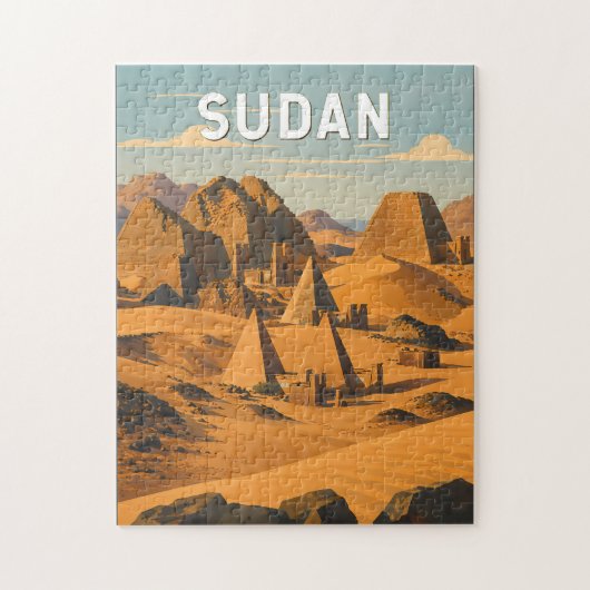 Soedan Illustratie Reis Kunst Vintage Legpuzzel (Verticaal)