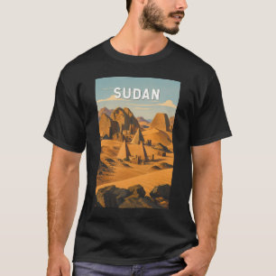 Soedan Illustratie Reis Kunst Vintage T-shirt