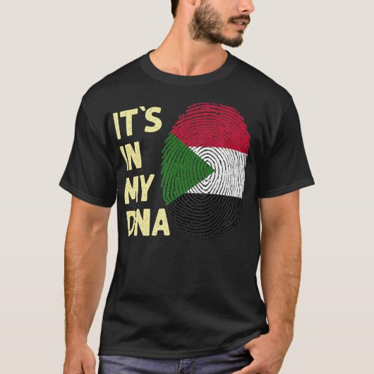 Soedan in mijn DNA Sudanese vlagteam Soedan americ T-shirt (Voorkant)