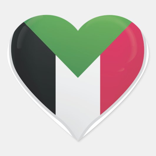 Soedan liefde vlag trots hart sticker (Voorkant)