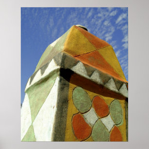 Soedan, Noord (Nubia), gedecorbeerd dak Poster