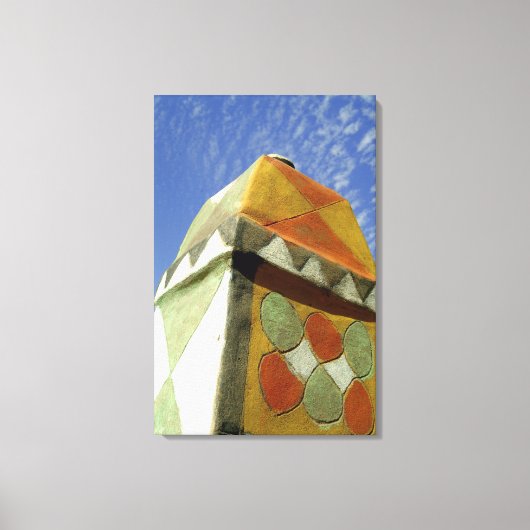Soedan, Noord (Nubia), Gedecoreerd dak Canvas Afdruk (Voorkant)