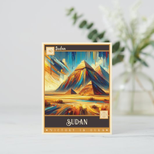 Soedan |  schilderij briefkaart (Staand voorkant)