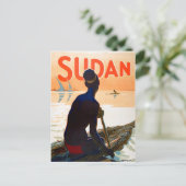 Soedan, traditionele visserij, vintage-reizen briefkaart (Staand voorkant)