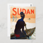 Soedan, traditionele visserij, vintage-reizen briefkaart (Voorkant / Achterkant)