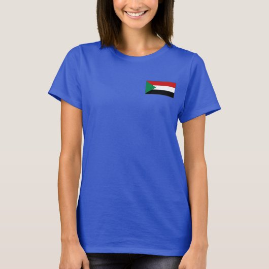 Soedan Vlag en Kaart dk T-Shirt (Voorkant)