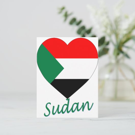 Soedan-vlaggenhart Briefkaart (Staand voorkant)