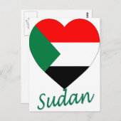 Soedan-vlaggenhart Briefkaart (Voorkant / Achterkant)