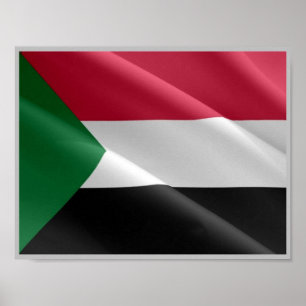 Soedan - Waving Flag - Poster