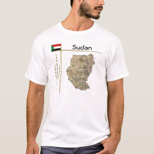Soedanese kaart + vlag + titel T-shirt