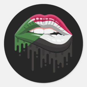 Soedanese lippen trots root flag ronde sticker