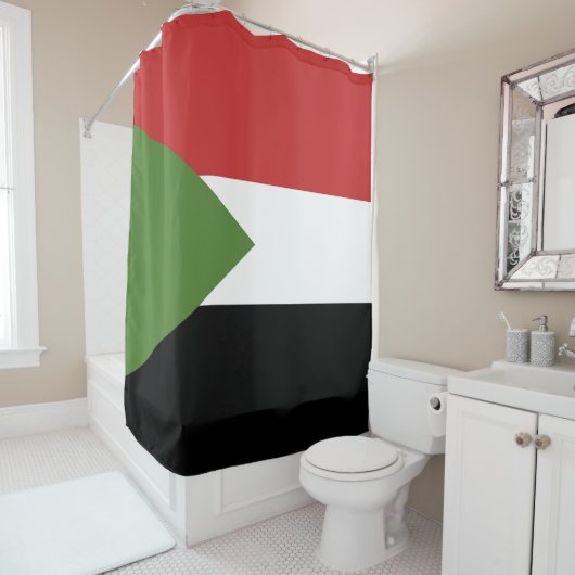 Soedanese vlag douchegordijn (In situ)