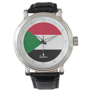 Soedanese vlag en Soedanese mode, Arabisch nummer  Horloge