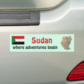 Soedanese vlag + Kaart Bumpersticker (Op auto)