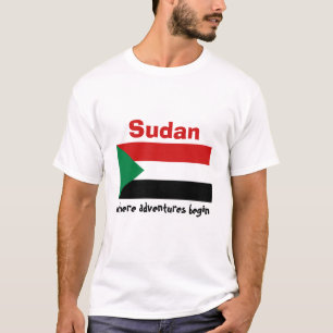 Soedanese vlag + kaart + tekst T-shirt