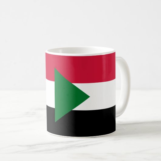 Soedanese Vlag Keramische Koffie Mok (Voorkant rechts)