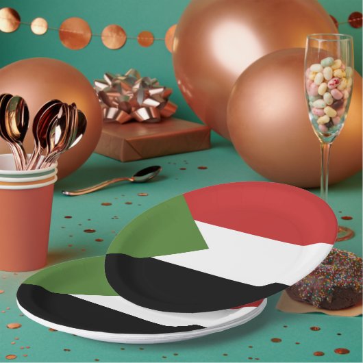 Soedanese vlag papieren bordje (Multi)