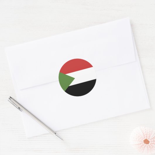 Soedanese vlag ronde sticker (Envelop)