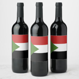 Soedanese vlag wijn etiket