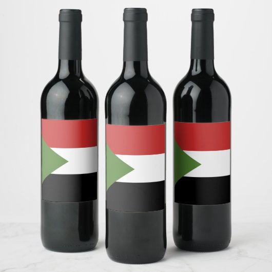 Soedanese vlag wijn etiket (Flessen)