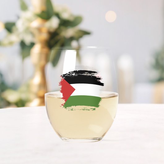 Soedanese vlag wijnglas zonder voet (Insitu (Huwelijk))