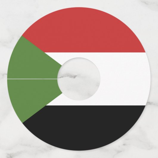 Soedanese vlag wijnglaslabel (Voorkant)