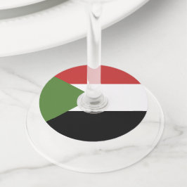 Soedanese vlag wijnglaslabel