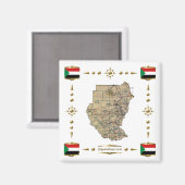 Soedankaart + vlaggen Magnet (Voorkant / Achterkant)