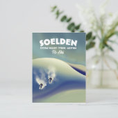 Soelden, Ötztal Valley, Tirol, Oostenrijk Ski Briefkaart (Staand voorkant)
